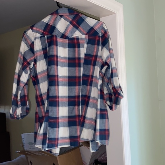 JanSport light weight plaid shirt size large - Picture 2 of 4